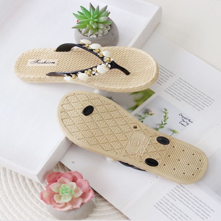 2024%20Summer%20New%20Flat%20Flip%20Flops%20Outdoor%20Beaded%20Women's%20Slippers%20National%20Fashion%20Sandals%20-%20Image%203