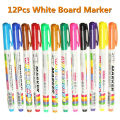 12pcs/box Bright Bullet Markers Dry Fine Pens Easy White Mixed Colour. 