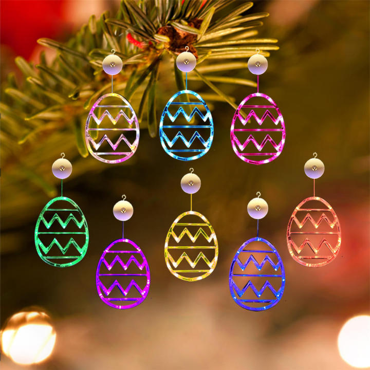 Colored Easter Lamp Festive Suction Cup Creative Bunny Lamp Seasonal Decorative Holiday Light for Party Decor Holiday Ambiance