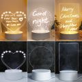 [TB]3D Acrylic Message Note Board LED Night Holiday Light Decorative Lamp for Creative Keeps Notes Drawing Table Home Décor/Bedroom/Gift/Office Decoration/Erasable (Acrylic Message Board Round). 