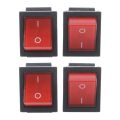 NXFDSIOZ 16A/250VAC 20A/125VAC Red Indicator Light 4 Pin ON/OFF DPST Rocker Switch 4 Pcs. 
