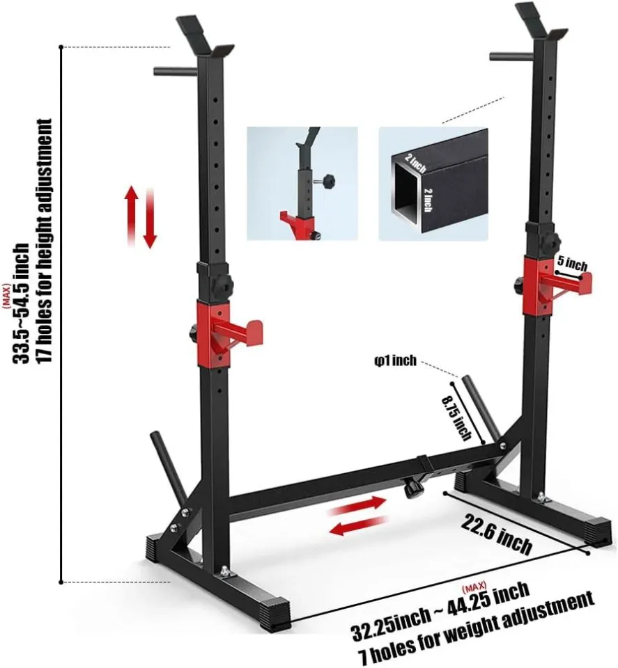 AKYEN in Adjustable Squat Rack Stand, Barbell Rack, Dip Bar