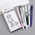 6Pcs/Set 0.5Mm ST Head Smooth Writing Examination Pen Cute Simple Life Black Ink Press Gel Signature Pens Student Office Stationery High Quality Quick Dry Neutral Pens. 