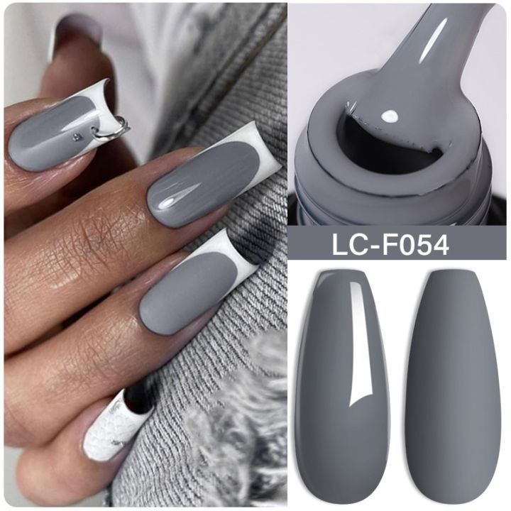 LILYCUTE Dark Grey Matte Color Series Gel Nail Polish Winter