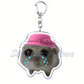 Popular Funny Meme I Am Just A Girl Sad Hamster Key Chain Keychains Ring for Accessories Bag Pendant Keyring Jewelry Fans Gifts.
