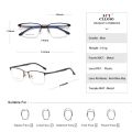 CLLOIO Men Business Glasses Anti Blue Light Reading Glasses High Quality Half-Frame Myopia Prescription Optical Eyeglasses 86025. 