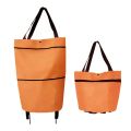 【Cathery Baby Store】Fashion New Bags Folding with 2 Wheels Portable Shopping Cart Trolley Grocery Luggage Cart Bag.
