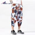 Vintage Male Aladdin Pants Baggy Cotton Man Harem Pants with Pocket Men Hip-hop Harem Casual Floral Pants Wide Leg Trousers.