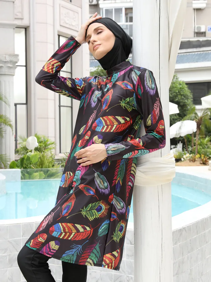 3/4PCS Islamic Swimwear with Shawl Beach Wear Muslim Swimming Suit