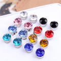 24Pcs/Set Magnetic Non-Piercing Clip Round Rhinestone Stud Earrings Jewelry Nicle.