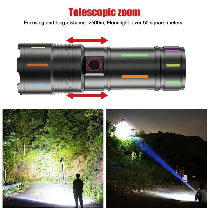 Rechargable%2020,000%20mah%20High%20Power%20Luminous%20Strips%20White%20Laser%20LED%20Flashlight%20%20with%20Powerbank%20Function%20-%20Image%204