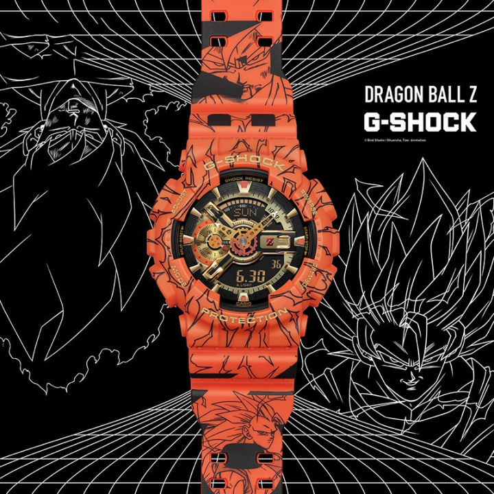 (Ready Stock) G-Shock Dragon Ball GA110 Men Watch Sport Watch Dual Time Display Water Resistant Shockproof and Waterproof World Time LED Auto Light Sports Wrist Watches with 2 Year Warranty GA-110JDB-1A4
