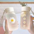 500ml Small Transparent Plastic Water Bottles for Girls Creative Frosted Drink Kawaii Water Bottle with Portable Travel Tea Cup.