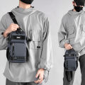 HAOSHUAI New Men's Chest Bag Simple One Shoulder Crossbody Bag Multifunctional Trendy Crossbody Backpack Trendy Messenger Bag. 