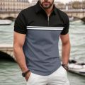 Summer Men's Casual Short-Sleeved Polo Shirt Office Fashion Rowan Collar T-Shirt Men's Breathable Polo-Shirt Men's Clothing.