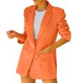 Women Blazer Jacket Chic Fashion Notched Collar Blazer Casual Button Long Sleeve Work Suit Coat Office Lady Elegant Blazers. 