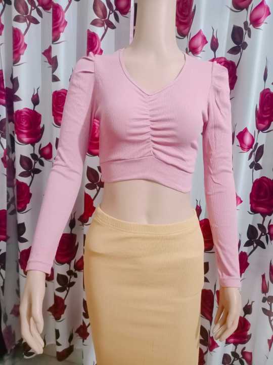 %5B%20Amena%20fashion%20%5D%20Crop%20top%20Short%20body%20full%20sleeve%20fashionable%20blouse%20for%20women's.%20-%20Image%202