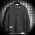 Sweatshirt boys autumn and winter new trendy ins trend hoodless round neck pullover long sleeve t-shirt two loose tops. 