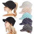 2018 New Style Labeled Baseball Cap Cap Back Opening Ponytail Hat Autumn Winter Beanie Woman 12 Colors. 