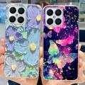 For Huawei X8 Case Fashion Flower Butterly Pattern Soft Silicone TPU Back Cover For Honor X8 4G TFY-LX1 TFY-LX2 TFY-LX3 HonorX8. 