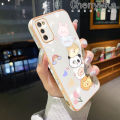 Chenyyka For Samsung galaxy A04 M04 F04 A04E A03 Core A03S Case Cartoon Cute Animal Luxury Plating Side Edge Pattern Shockproof Phone Cases Soft Silicone Square Camera Lens Protection Cover. 