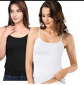 2 Pcs Black & White Ladies Inner tops For All Season Use Cotton Tank tops Camisoles semis. 