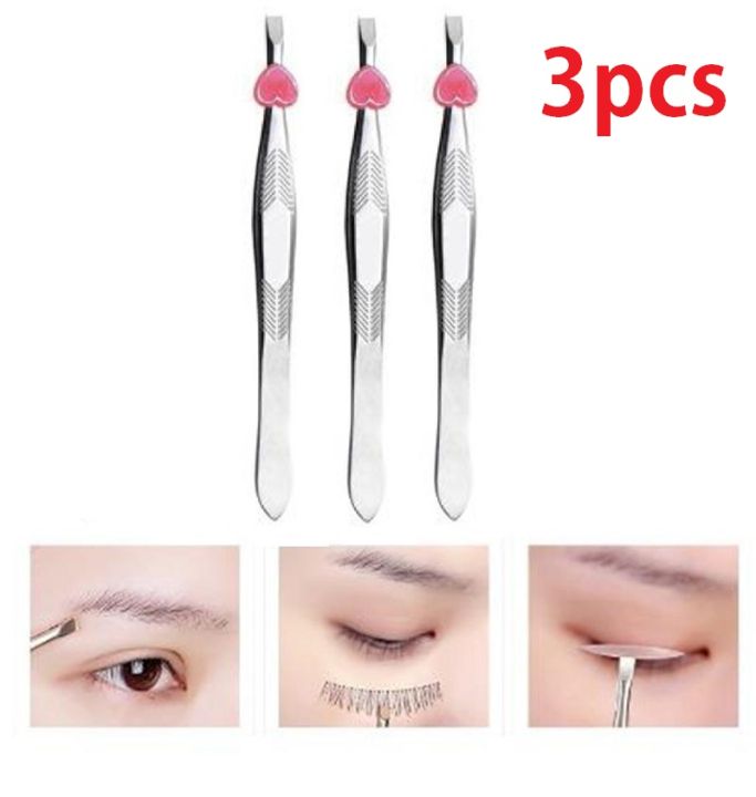 Beauty Tool Eyebrow Hair Removal Stainless Steel Clip Tweezers - 3pcs