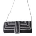 Black Clutch Purse and Handbag with Rhinestone Women's Party Evening Bag Luxury Wedding Clutch Female Shoulder Bag.