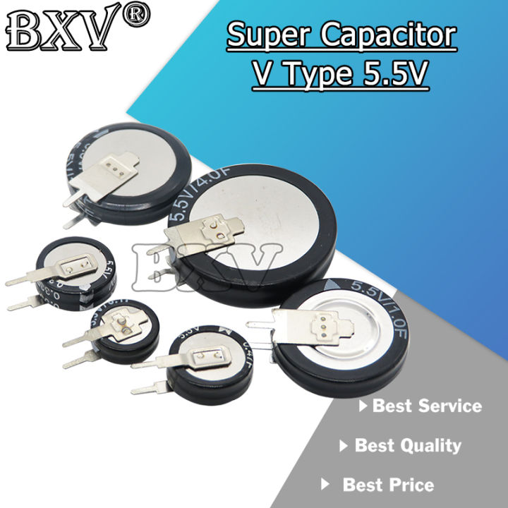 1PCS V Type 5.5V Super Capacitor 0.1F 0.22F 0.33F 0.47F 1F 1.5F 4.0F New PUMUDDSY Button Farad Capacitor New