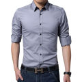 Gray Cotton Formal Shirt For Men. 