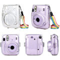 【Hengli jewelry story】（NEW）Crystal Camera Case Protective Clear Case with Adjustable Rainbow Strap for Fujifilm Instax Mini 11 Cameras Accessories. 