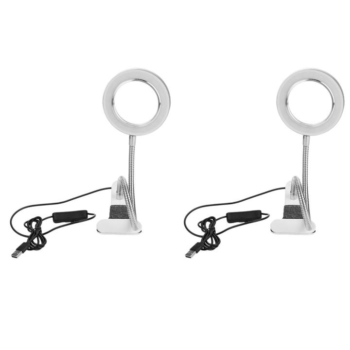 2X Desk Table Top 8X Magnifying Glass Beauty Nail Salon Tattoo Magnifier Lamp Light