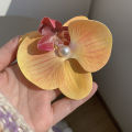 【Limited edition】 Korean Sweet Orchid Hair Clip For Woman Artificial Flower Hairpins Hair Barrettes Clip Wedding Party Headwear Accessories Gifts Yao Store. 