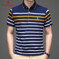 Montagut Summer Pure Cotton Dad Summer Short SleeveTCasual Thin T-shirtpoloShirt Men's Elbow-Sleeved Top T-shirt Top. 