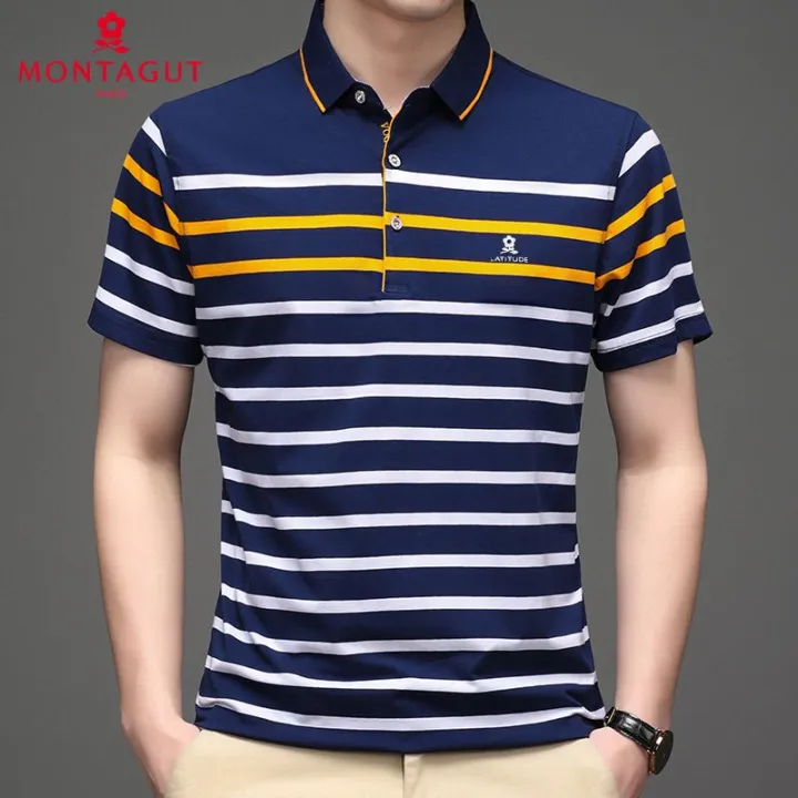 Montagut%20Summer%20Pure%20Cotton%20Dad%20Summer%20Short%20SleeveTCasual%20Thin%20T-shirtpoloShirt%20Men's%20Elbow-Sleeved%20Top%20T-shirt%20Top%20-%20Image%202