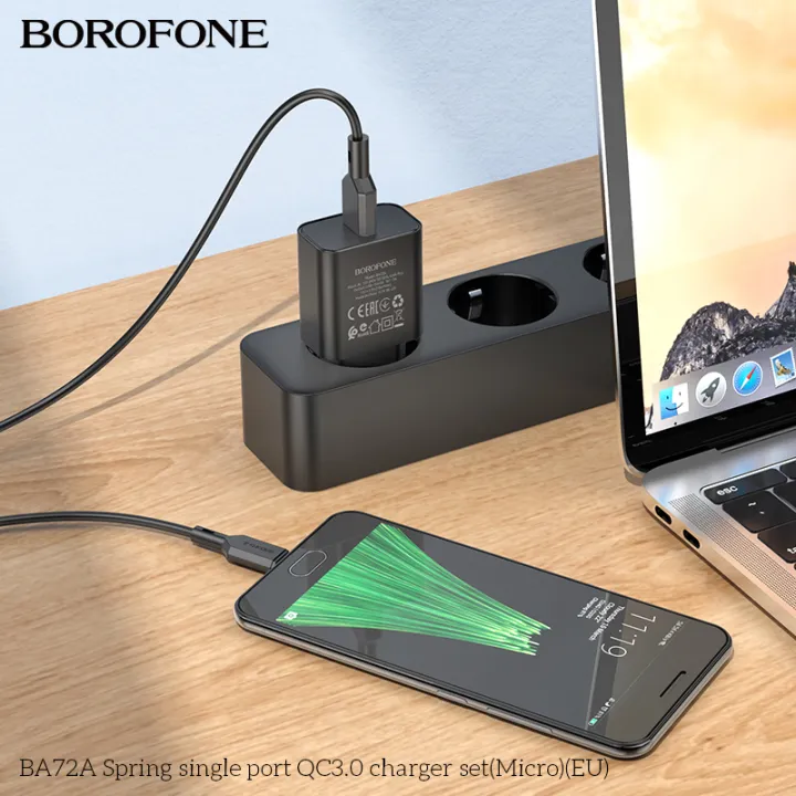 BOROFONE%20BA72A%2018W%20Fast%20Charger%20With%20Micro%20USB%20Cable%20Spring%20Single%20Port%20QC3.0%20Fast%20Charger%20Set%20Micro%20USB%20EU%20Plug%20-%20Image%204