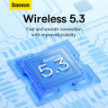 Baseus Bowie WM02+ Wireless Bluetooth Earphone Transparent Case With Smart Display Wireless Earbuds With Mic Touch Control App Support Low-Latency Earphone. 