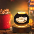 LED Crystal Ball Night Light Milky Way System Crystal Ball with Wooden Base Solar System Crystal Ball USB Charging Gift for Kids.