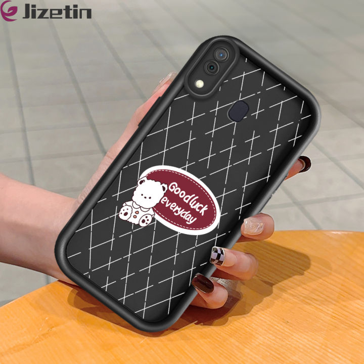 Jizetin for Samsung A20 A30 Back Cover Luck White Bear Ladder Camera Soft Rubber Mobile Phone Case