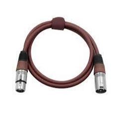 3 Pin XLR Microphone Cable Male To Female Chocolate Colour 1.5M
