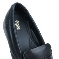 Apex Black Leather Penny Loafer For  Men. 