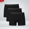 Men's Pack of 3 Pcs Black Stretch Cotton Boxer From Levin. 