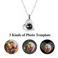 Custom Photo Projection Necklace with Picture Inside I Love You Necklace 100 Languages Personalized Heart Pendant Necklace Gift. 