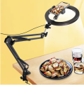 Overhead Video Stand with 10 inch Ring Light and Phone Mount for Drawing, Cooking Video, Facebook, YouTube Live.