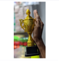 Gold Color Cricket & Football 8 Inch Mini Trophy - Cricket mini trophy - Football mini trophy - Mini trophy. 