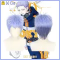 Tokyo Revengers Takashi Mitsuya Cosplay Wig Anime Purple Gradient Short Hair Heat Synthetic Fiber Hair + Free Wig Cap Men. 