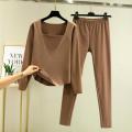 Popular Bottoming Top Pants Set Double Sided Derong Soft Basic Top Pants Moisture Absorbing Traceless Basic Top Pants Set. 