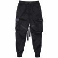 Hop Boy ckets Elastic Waist Harem Pant Men Streetwear Punk Casual Ribbons Design Trousers Jogger Male Dancing Black Pant. 