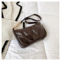 Women's Fashion Handbags Retro Solid Color Pleated Bag PU Leather Shoulder Underarm Bag Casual Women Hobos Handbags.