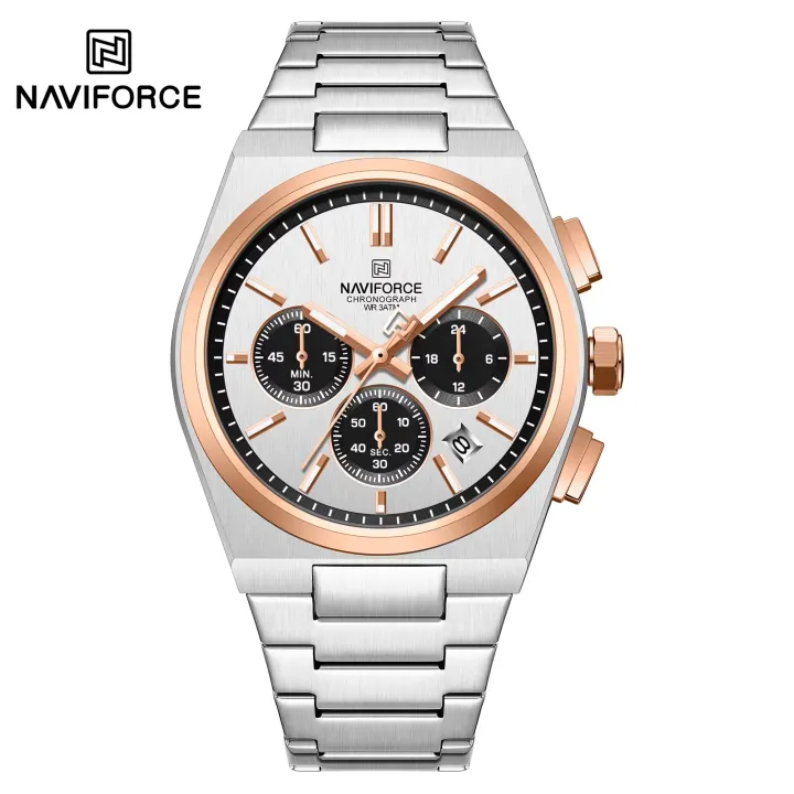 NAVIFORCE%20NF8048%20Classic%20Business%20Timeless%20Chronograph%20Stainless%20Steel%20Strap%20Men%20Watches%20-%20Image%204
